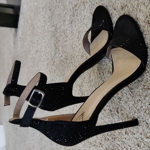 Gorgeous sparkly black strappy heels